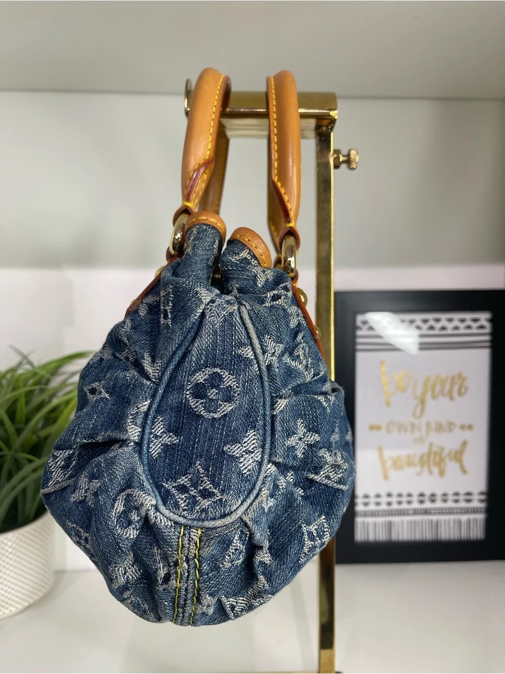 Louis Vuitton Blue Denim Monogram Pleaty